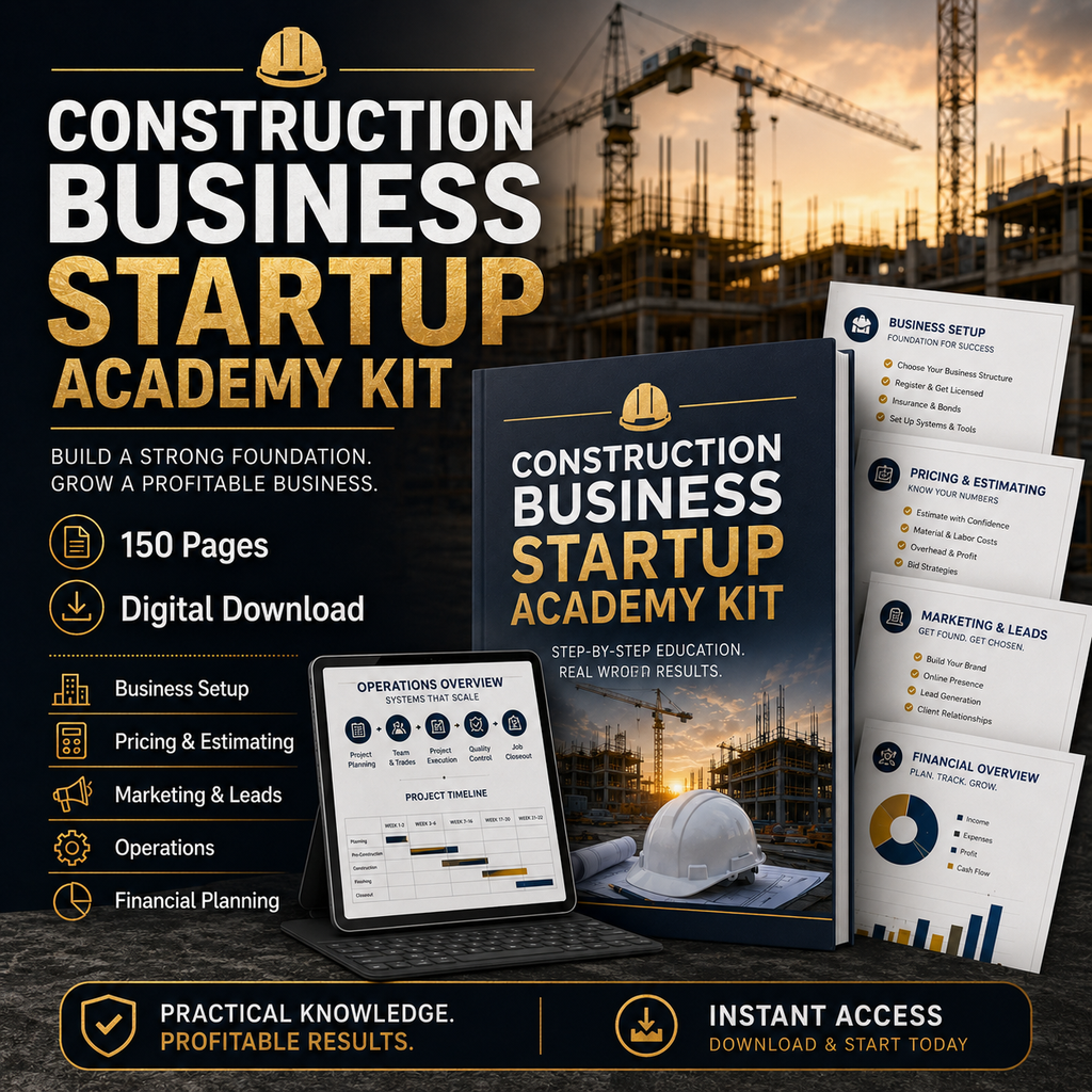 Construction Business Startup Academy Kit
